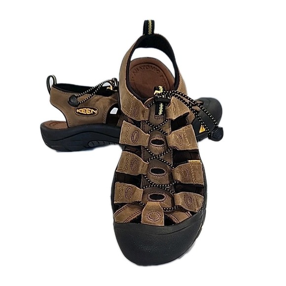 KEEN Waterproof Brown Leather Hiking Sandals Men's 11.5 - Picture 1 of 5